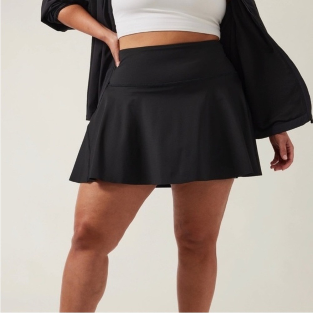 Athleta Ace Tennis Skort 13.5" Sz XL Fits 36 Black Skirt Tennis Pickleball Golf